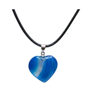 Prívesok srdce 20mm Achát modrý